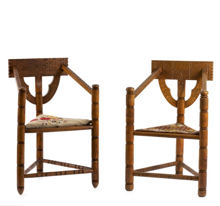 Bild 1 zu Objekt, Zwei Armlehnst&uuml;hle 'Munk chair', 1930/40er Jahre, Schweden, 149B 285