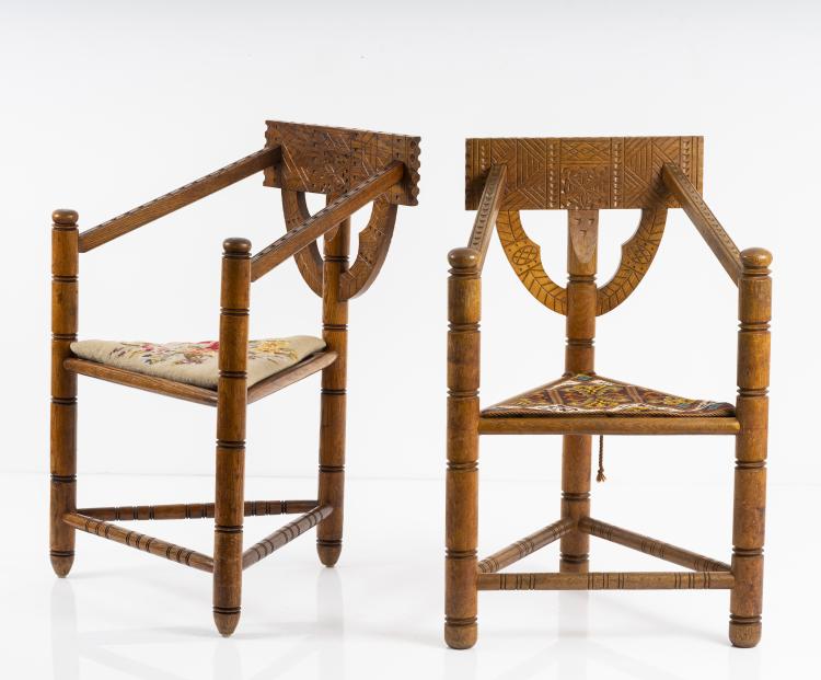 Bild 2 zu Objekt, Zwei Armlehnst&uuml;hle 'Munk chair', 1930/40er Jahre, Schweden, 149B 285