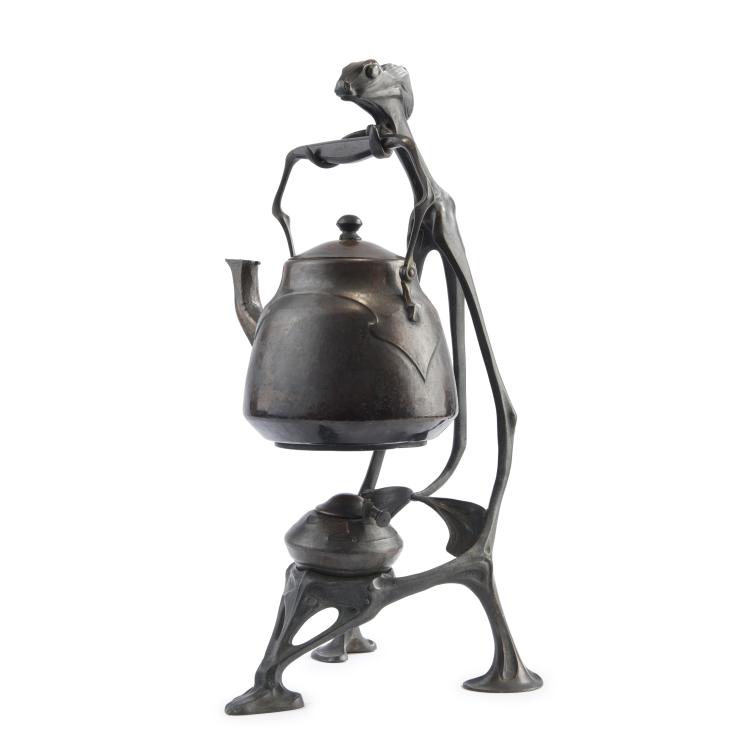 Hauptbild zu Objekt, Teekessel mit Gestell und Brenner, um 1900, M&uuml;nchen, 147B 451