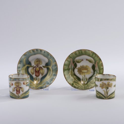 Two mocha cups '65 / 3a' with decor '599', 1899/1900