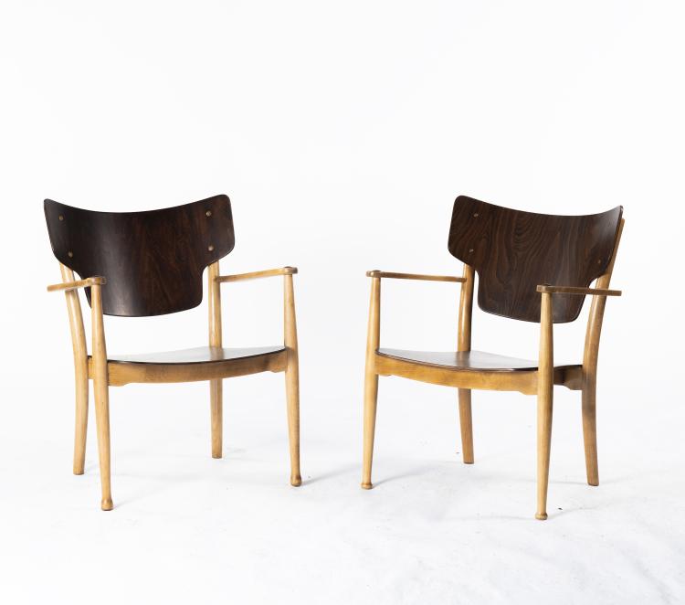 Hauptbild zu Objekt, Zwei Armlehnsessel 'Portex', 1944, Thonet, Wien, 148A 109