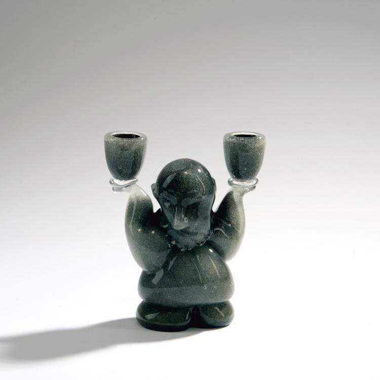 Hauptbild zu Objekt, 'Grigio pulegoso induto' candelabrum, c. 1937, Flavio Poli, Seguso Vetri D'Arte, Murano, 149C 669