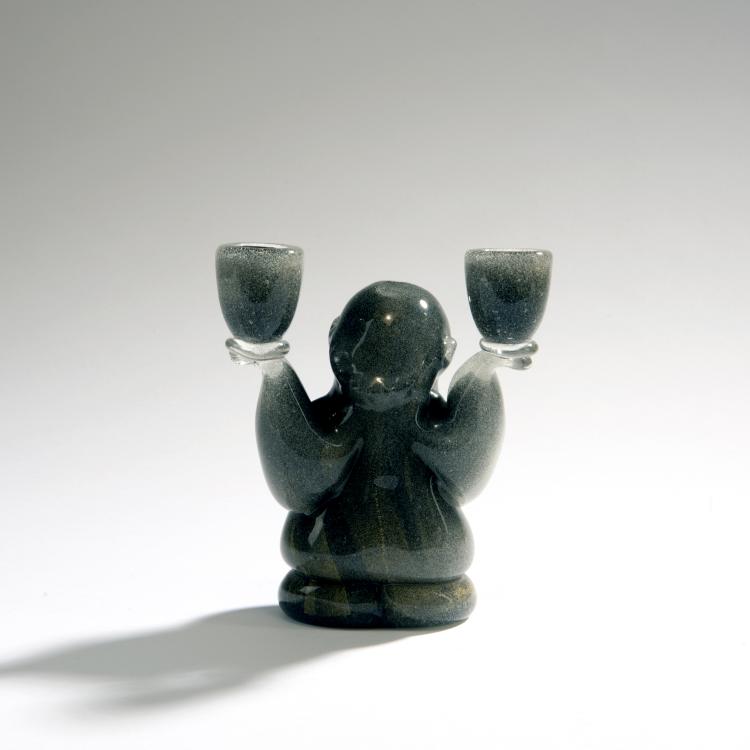 Bild 1 zu Objekt, 'Grigio pulegoso induto' candelabrum, c. 1937, Flavio Poli, Seguso Vetri D'Arte, Murano, 149C 669