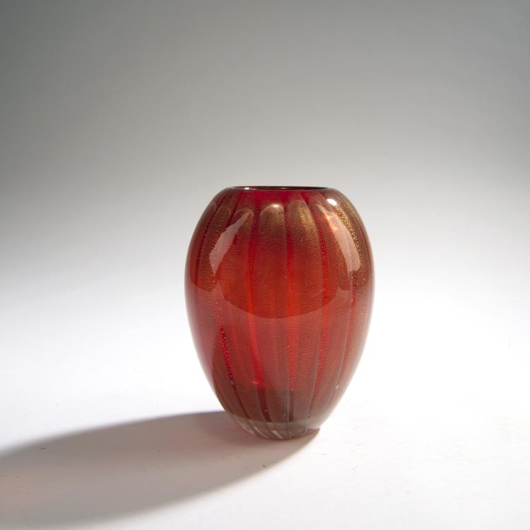 Hauptbild zu Objekt, Vase, c. 1940, Alfredo Barbini, V.A.M.S.A., Murano, 149C 750