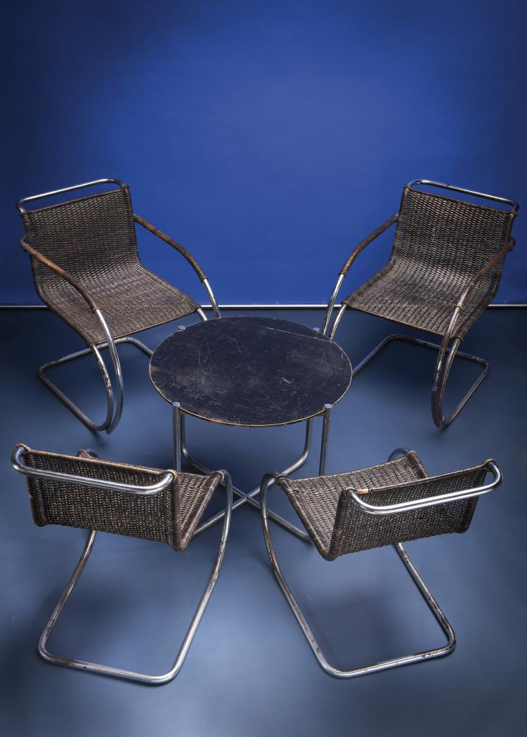 Bild 25 zu Objekt, Zwei Armlehnst&uuml;hle 'MR 20', zwei St&uuml;hle 'MR 10', ein Tisch 'MR 140', 1927, Berliner Metall-Gewerbe Jos. M&uuml;ller, Berlin, 148A 122