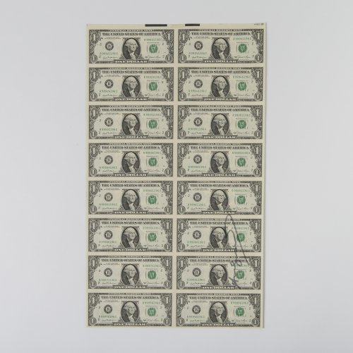 '16 One Dollar Notes' (uncut), circa 1981