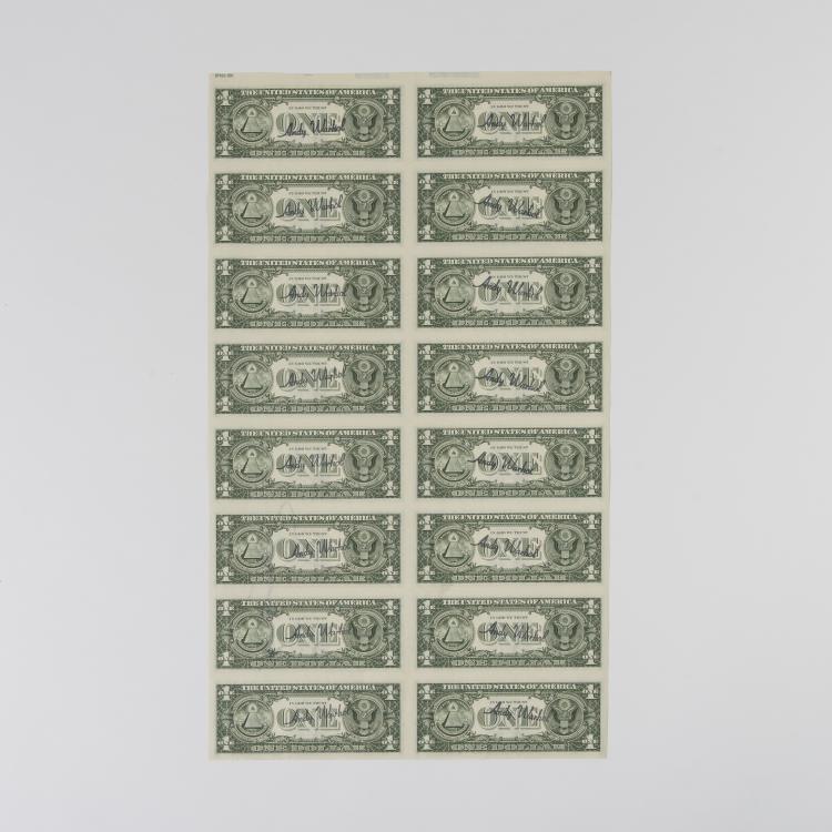 Bild 1 zu Objekt, '16 One Dollar Notes' (uncut), circa 1981, 148C 599