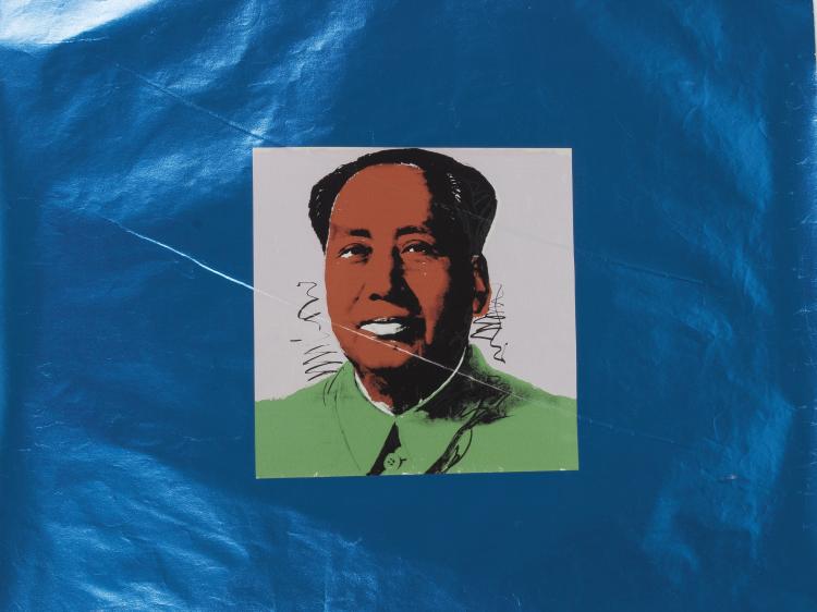 Hauptbild zu Objekt, Portfolio of 5 Mao serigraphs on blue silver foil, 1985, SILVER FACTORY, Yoshida Hanga Factory, 148C 605