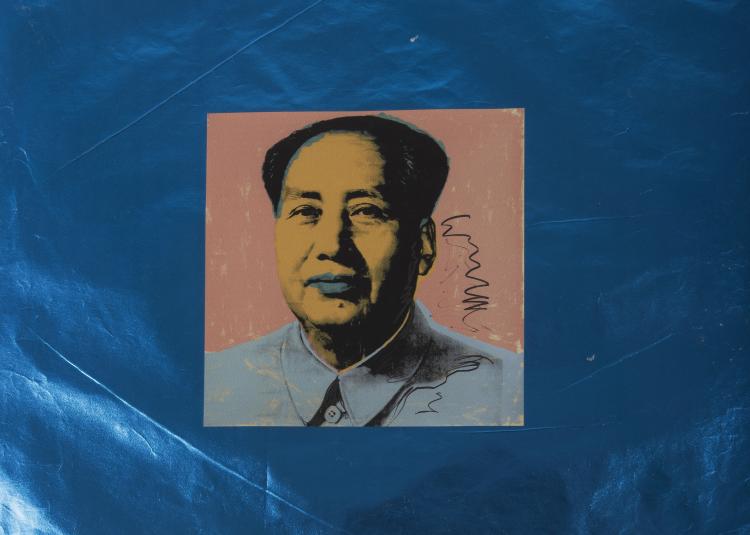 Bild 1 zu Objekt, Portfolio of 5 Mao serigraphs on blue silver foil, 1985, SILVER FACTORY, Yoshida Hanga Factory, 148C 605