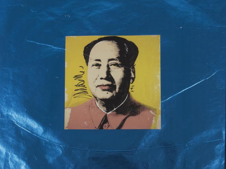 Bild 2 zu Objekt, Portfolio of 5 Mao serigraphs on blue silver foil, 1985, SILVER FACTORY, Yoshida Hanga Factory, 148C 605