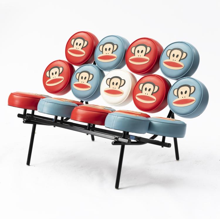 Hauptbild zu Objekt, 'Marshmallow' Sofa with 'Julius' pattern, 1956 / um 1995, Herman Miller, Zeeland, 148A 340