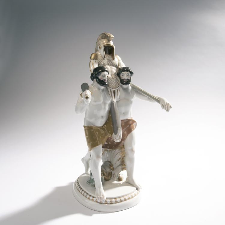 Hauptbild zu Objekt, 'Zwei Etrusker' aus dem Hochzeitszug, 1910, Berlin, KPM, 148A 43