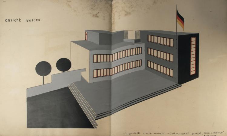 Hauptbild zu Objekt, 'Jugendheim mit Jugendherberge - rote schmiede', 1927, Bruhn, Emil, 148A 116