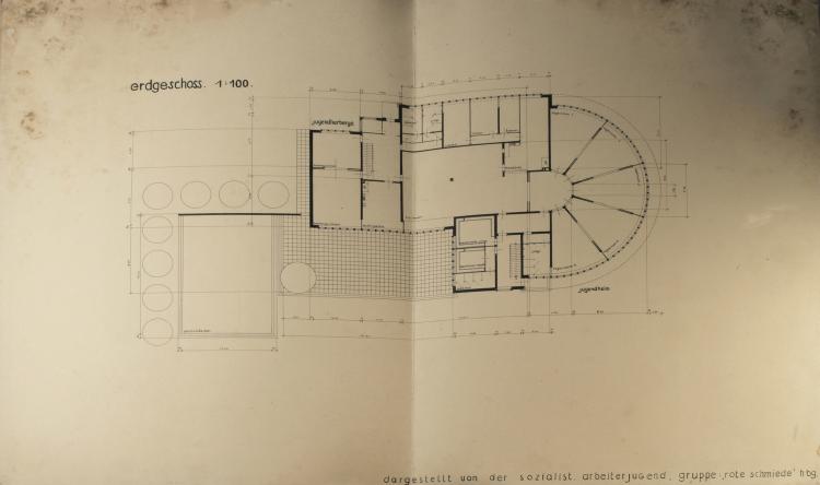 Bild 3 zu Objekt, 'Jugendheim mit Jugendherberge - rote schmiede', 1927, Bruhn, Emil, 148A 116