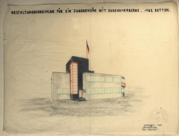 Bild 5 zu Objekt, 'Jugendheim mit Jugendherberge - rote schmiede', 1927, Bruhn, Emil, 148A 116