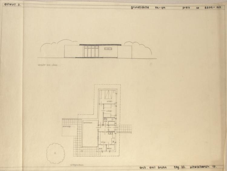 Bild 7 zu Objekt, Architekturzeichnungen, um 1931-33, Bruhn, Emil, 148A 120