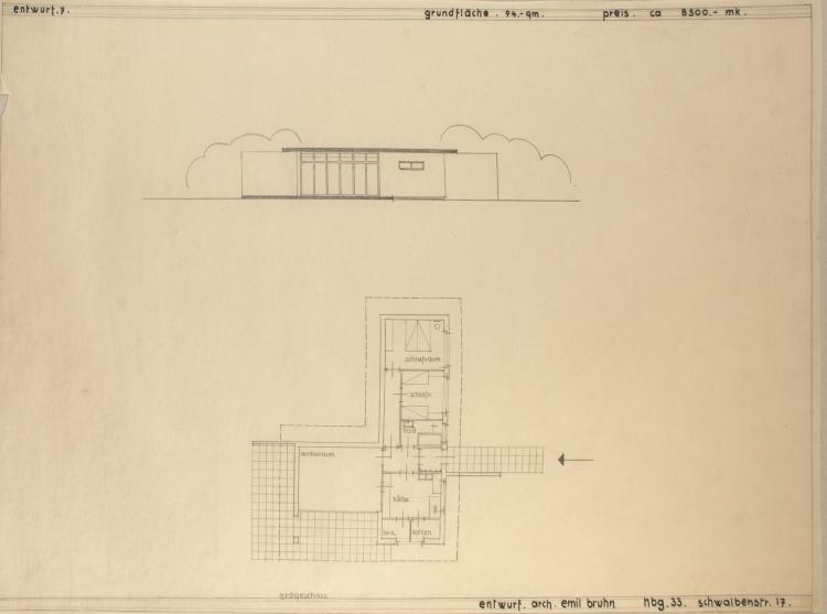 Bild 9 zu Objekt, Architekturzeichnungen, um 1931-33, Bruhn, Emil, 148A 120