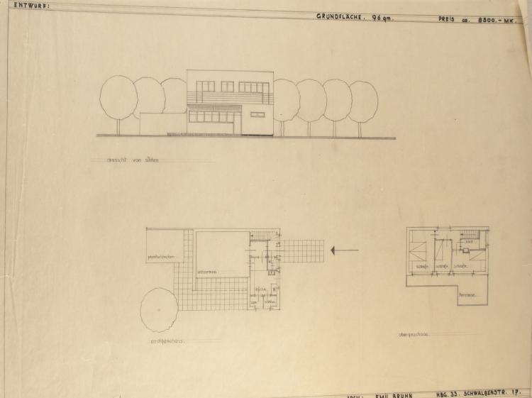 Bild 10 zu Objekt, Architekturzeichnungen, um 1931-33, Bruhn, Emil, 148A 120