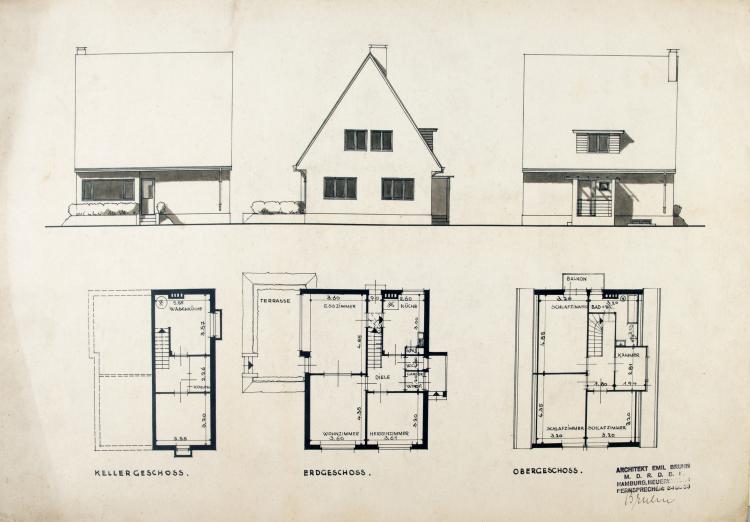 Bild 17 zu Objekt, Architekturzeichnungen, um 1931-33, Bruhn, Emil, 148A 120