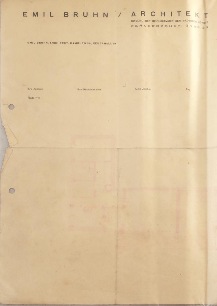 Bild 18 zu Objekt, Architekturzeichnungen, um 1931-33, Bruhn, Emil, 148A 120
