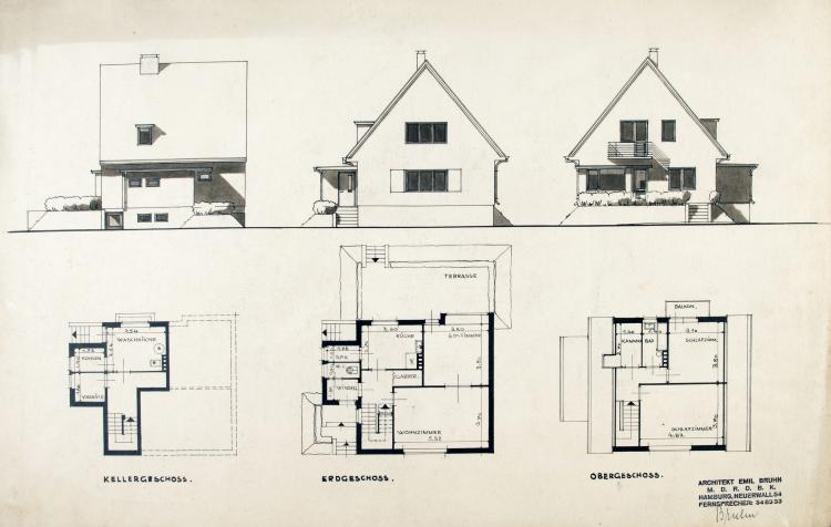 Bild 22 zu Objekt, Architekturzeichnungen, um 1931-33, Bruhn, Emil, 148A 120