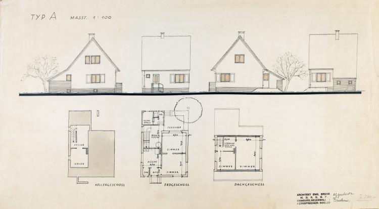 Bild 25 zu Objekt, Architekturzeichnungen, um 1931-33, Bruhn, Emil, 148A 120