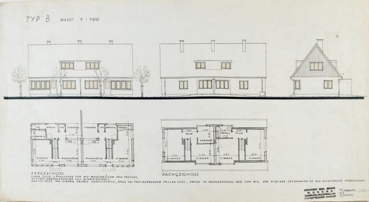 Bild 26 zu Objekt, Architekturzeichnungen, um 1931-33, Bruhn, Emil, 148A 120