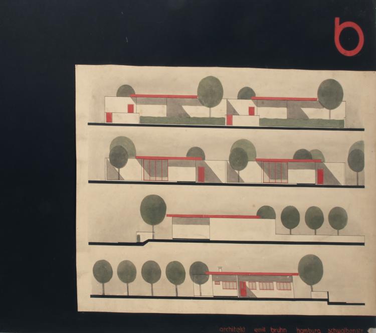 Bild 7 zu Objekt, Architekturentw&uuml;rfe und Collagen, 1932/33, Bruhn, Emil, 148A 121