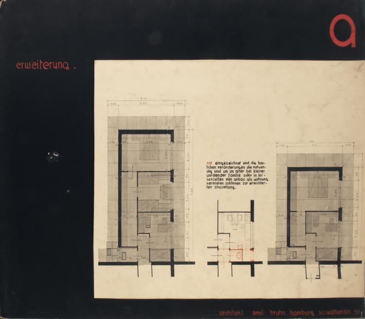 Bild 15 zu Objekt, Architekturentw&uuml;rfe und Collagen, 1932/33, Bruhn, Emil, 148A 121