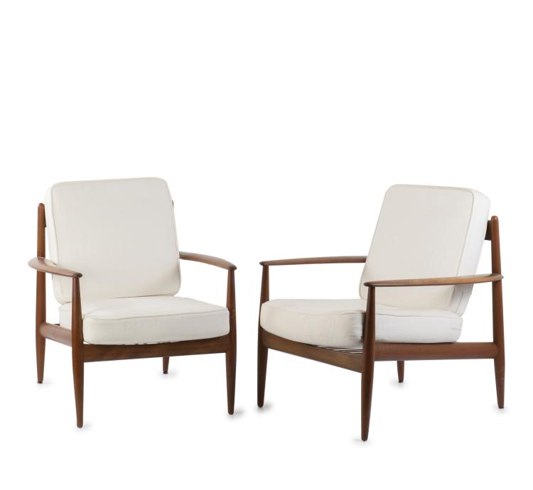 Hauptbild zu Objekt, 2 '128' armchairs, c. 1963, Grete Jalk, France & Daverkosen, Kopenhagen, 149B 375