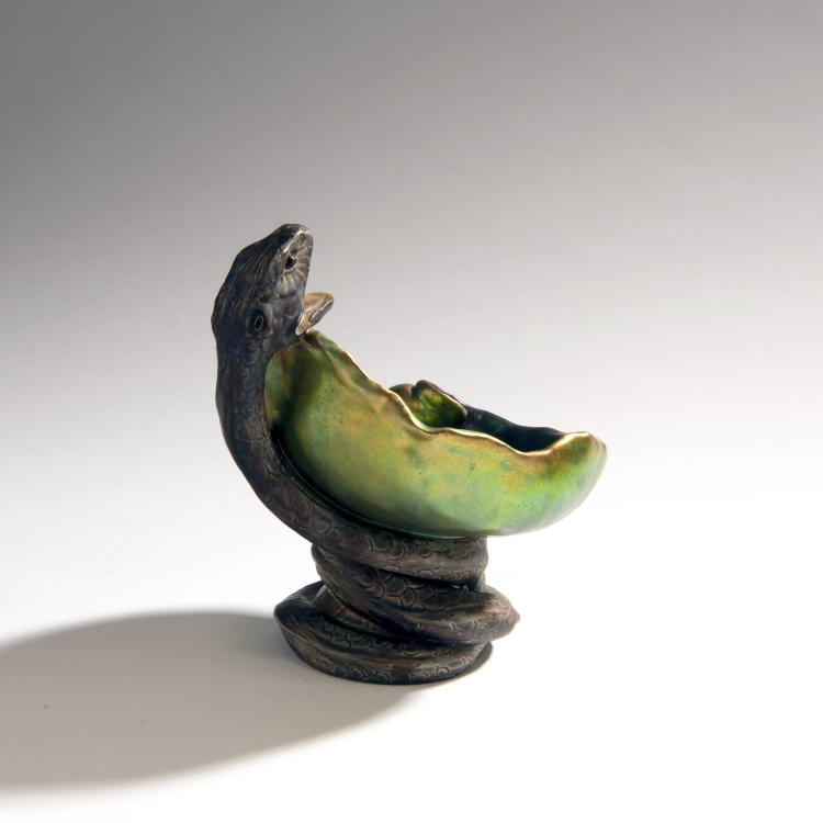 Bild 4 zu Objekt, Bowl with snake, 1900-1918, Zsolnay, Vilmos, P&eacute;cs, 150B 583