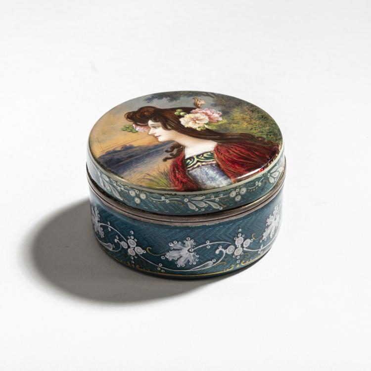Bild 3 zu Objekt, Enamelled lidded box, c. 1900, Frankreich, 150B 463