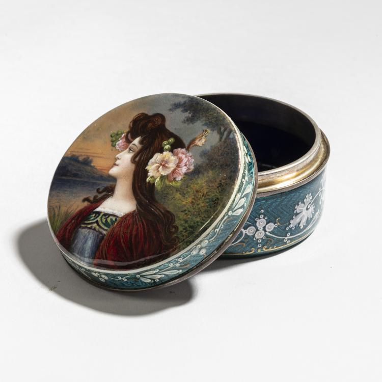 Bild 5 zu Objekt, Enamelled lidded box, c. 1900, Frankreich, 150B 463