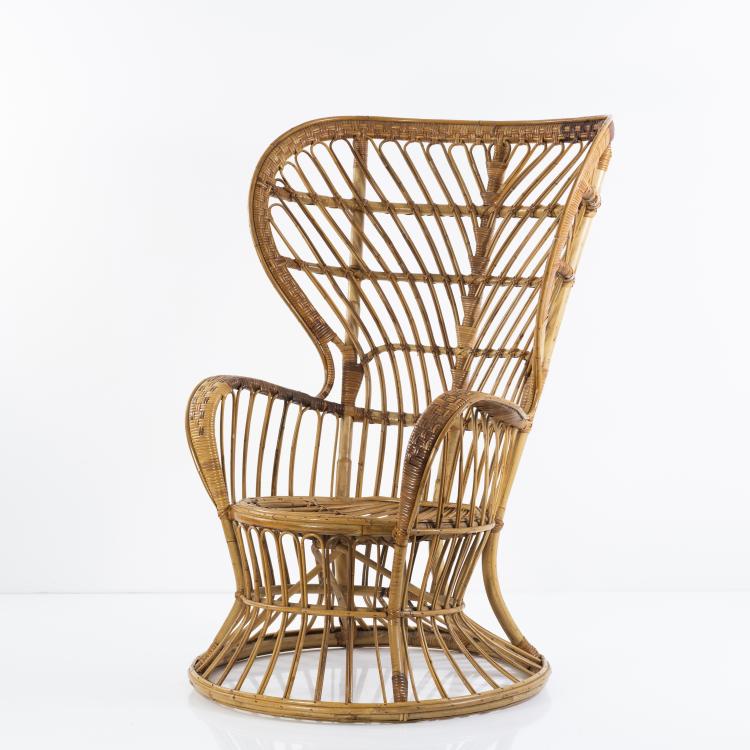 Bild 1 zu Objekt, Wicker chair, c. 1950, Gio Ponti, Bonacina, Vittorio & C., Como, 149A 32