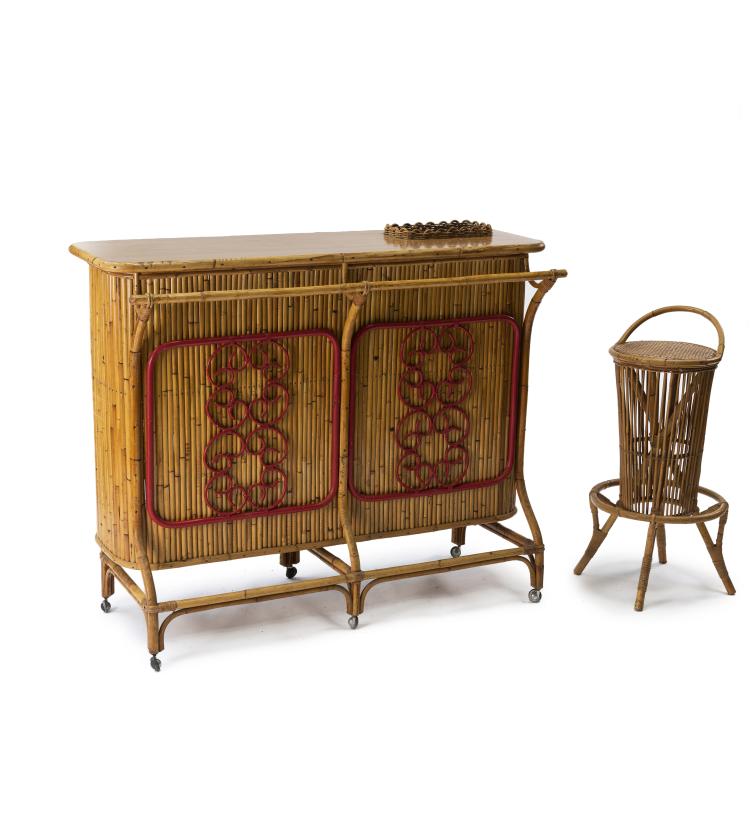 Hauptbild zu Objekt, Bar and bar stool, 1950s, Pierantonio Bonacina (attributed), Bonacina, Vittorio, Como (zugeschrieben), 149A 86