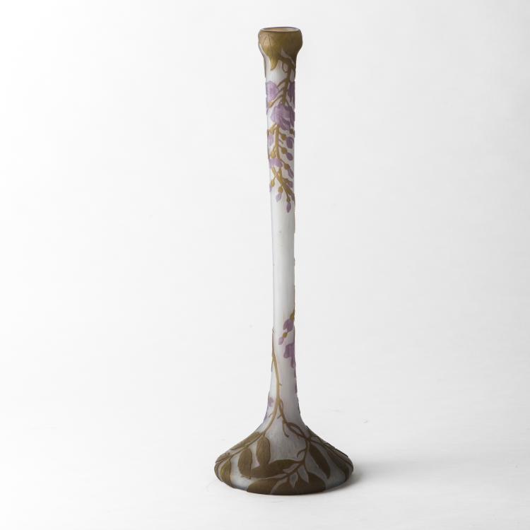 Bild 1 zu Objekt, Gro&szlig;e Stangenvase 'Glycines', 1900-14, Legras & Cie., Saint-Denis, 150B 212