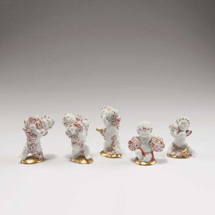 Hauptbild zu Objekt, F&uuml;nf Putti, 1930er Jahre, Aelteste Volkstedter Porzellanfabrik, Rudolstadt, 150B 505