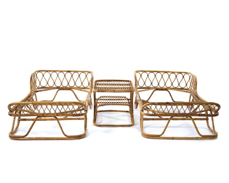 Hauptbild zu Objekt, 2 beds, night table, shelf, c. 1958 , Bonacina, Vittorio, Como (zugeschrieben), 149A 85