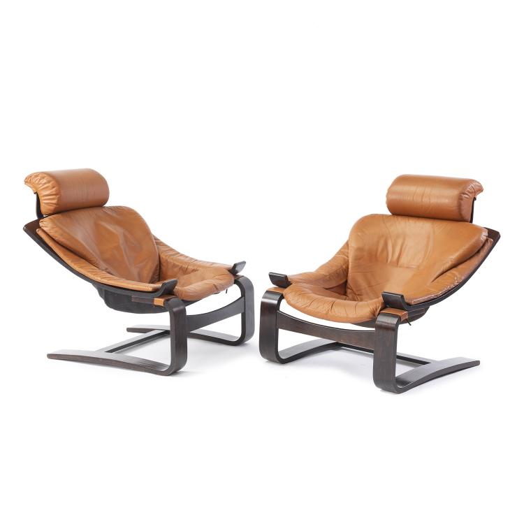 Hauptbild zu Objekt, Set of two 'Kroken' lounge chairs, 1973, Ake Fribyter, Nelo M&ouml;bel, Schweden, 152B 562