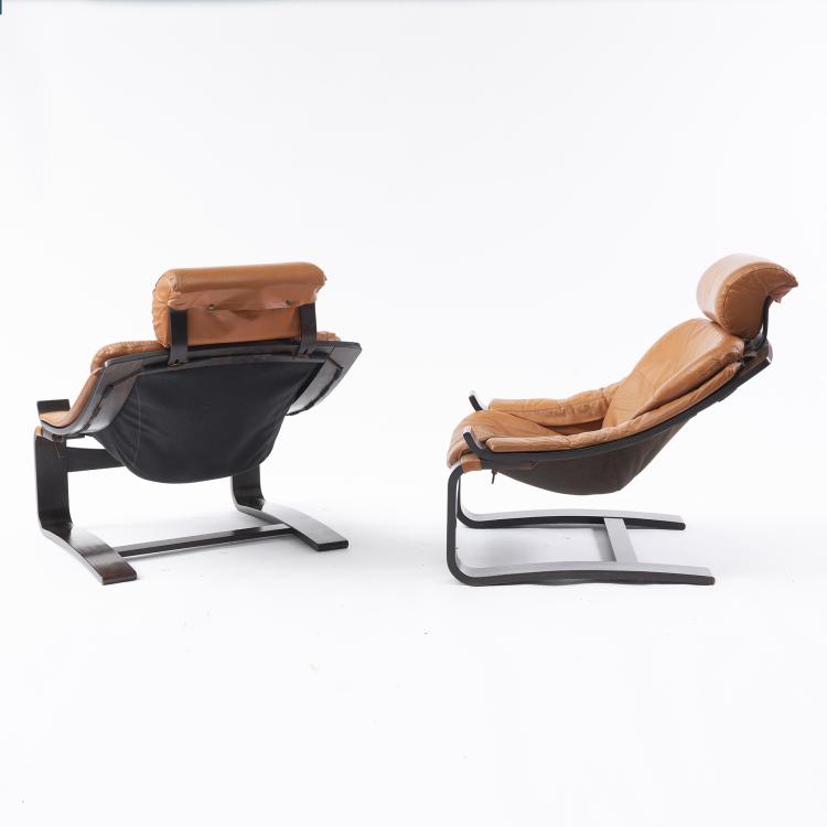 Bild 1 zu Objekt, Set of two 'Kroken' lounge chairs, 1973, Ake Fribyter, Nelo M&ouml;bel, Schweden, 152B 562