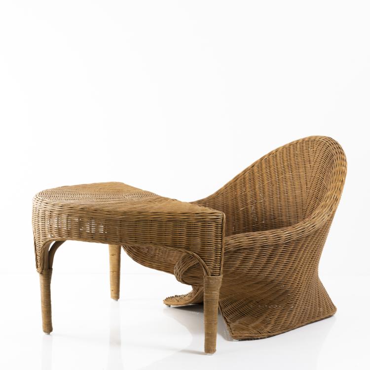 Bild 4 zu Objekt, Wicker armchair and table, 1970s, Italien, 149A 223