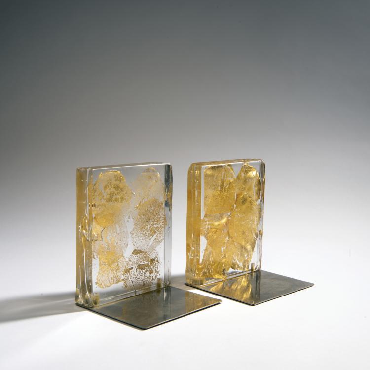 Hauptbild zu Objekt, A pair of bookends, c. 1950, Gio Ponti, Venini & C., Murano, 149C 568