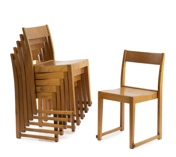 Hauptbild zu Objekt, Sechs Stapelst&uuml;hle 'Orkesterstolen', 1932, Sven Markelius, Svenska M&ouml;belfabrikerna, Bodafors, 149B 307