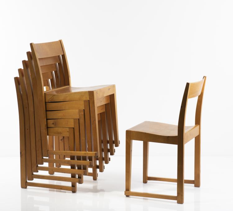 Bild 2 zu Objekt, Sechs Stapelst&uuml;hle 'Orkesterstolen', 1932, Sven Markelius, Svenska M&ouml;belfabrikerna, Bodafors, 149B 307