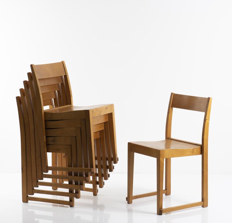 Bild 3 zu Objekt, Sechs Stapelst&uuml;hle 'Orkesterstolen', 1932, Sven Markelius, Svenska M&ouml;belfabrikerna, Bodafors, 149B 307