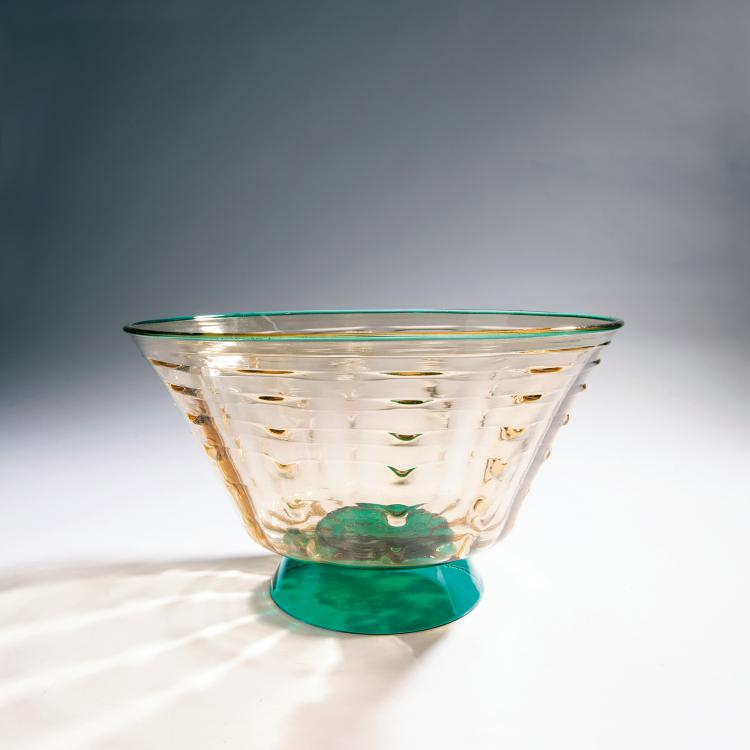 Hauptbild zu Objekt, Large 'Trasparento' bowl, c. 1927, Carlo Scarpa (attributed), Cappellin, M.V.M., Murano, 152C 609