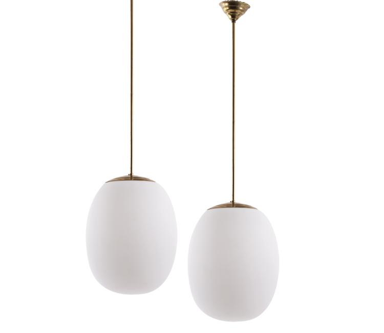 Hauptbild zu Objekt, Two ceiling lights, 1950s, Italien, 149A 91