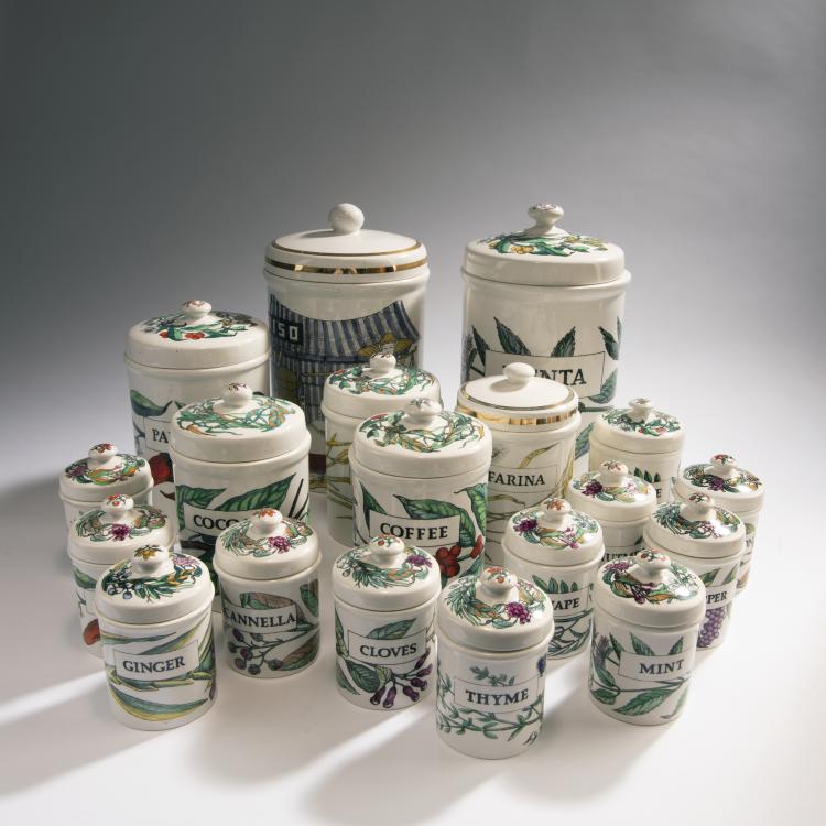 Bild 1 zu Objekt, 19 condiment jars, 1960s , Piero Fornasetti, Fornasetti, Mailand, 149A 189