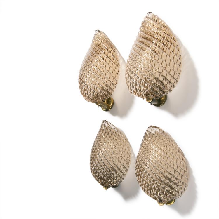 Hauptbild zu Objekt, Four wall lights 'Leaf', 1950s, Murano, 149A 77
