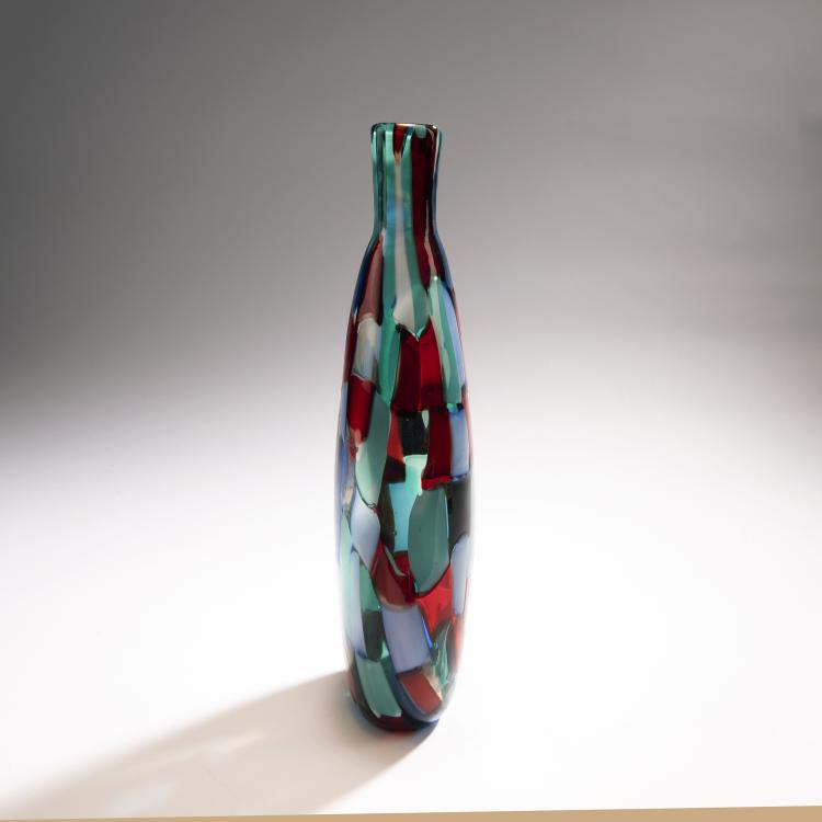 Bild 1 zu Objekt, 'Pezzato' bottle vase, c. 1950, Fulvio Bianconi, Venini & C., Murano, 149C 570